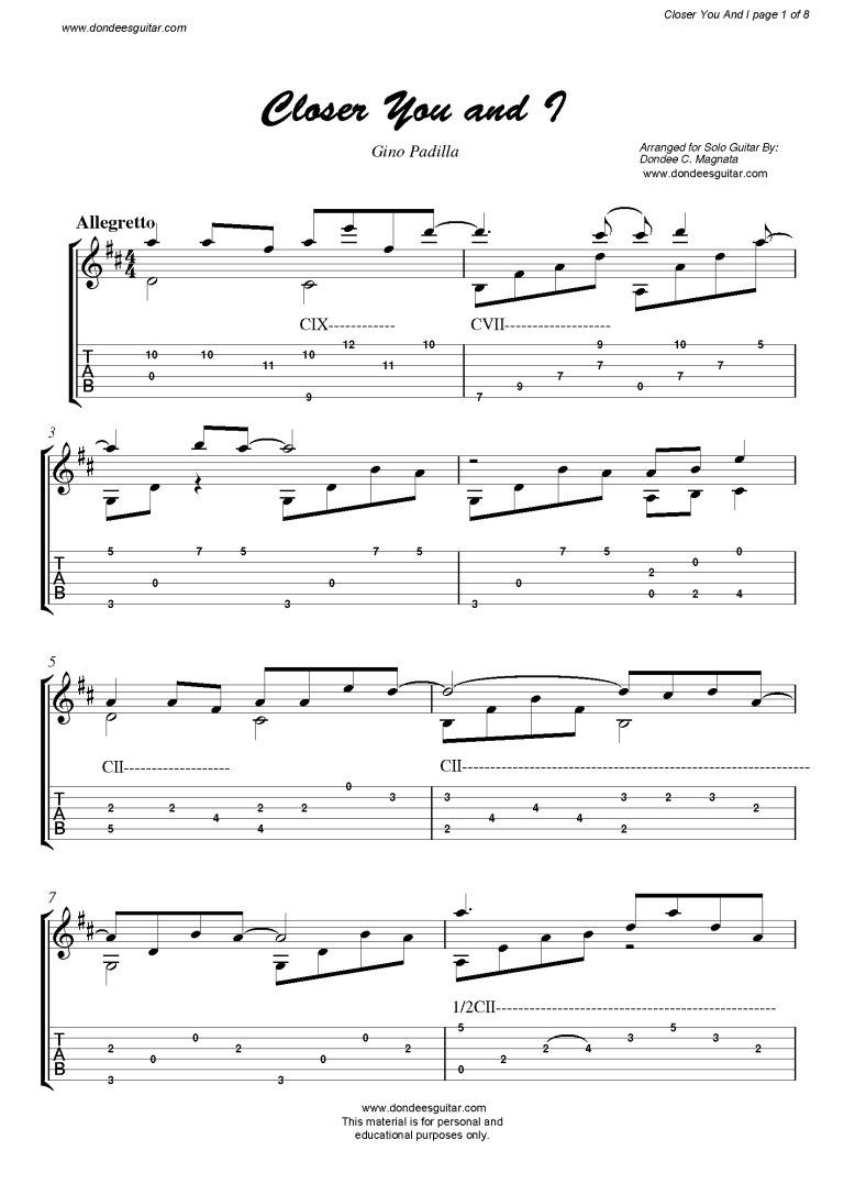 Beautiful OPM Fingerstyle Guitar Tabs Arranged By Dondee s Guitar