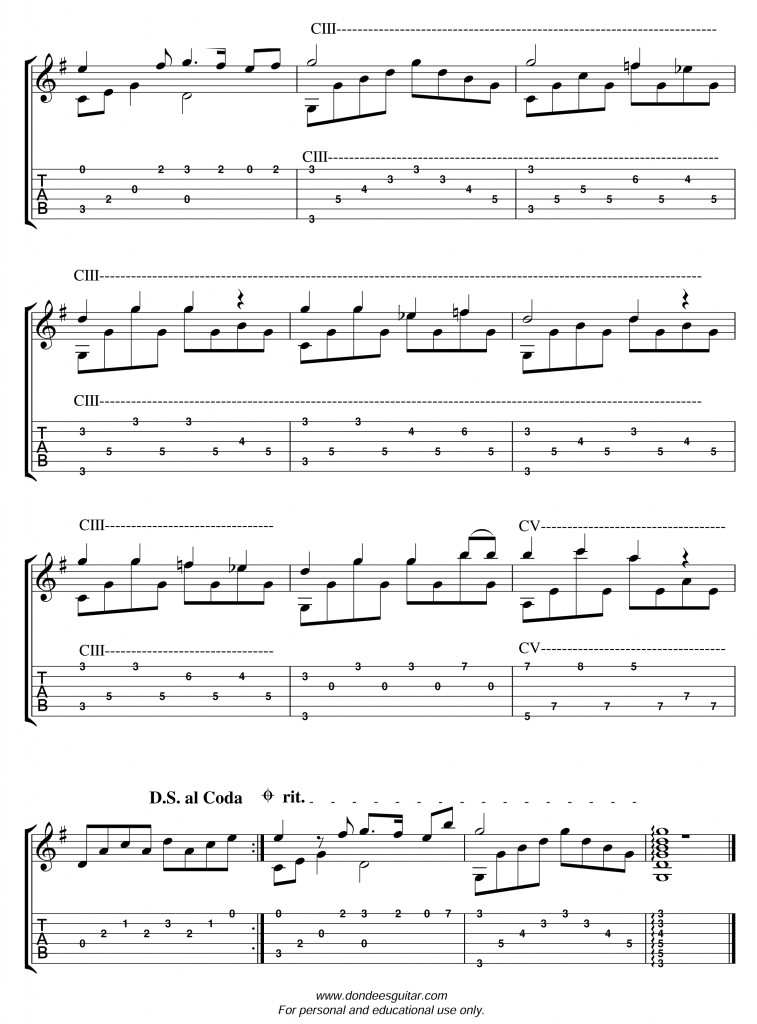 If-Classical Guitar-Notation and Tablature-4 - Dondee's Guitar