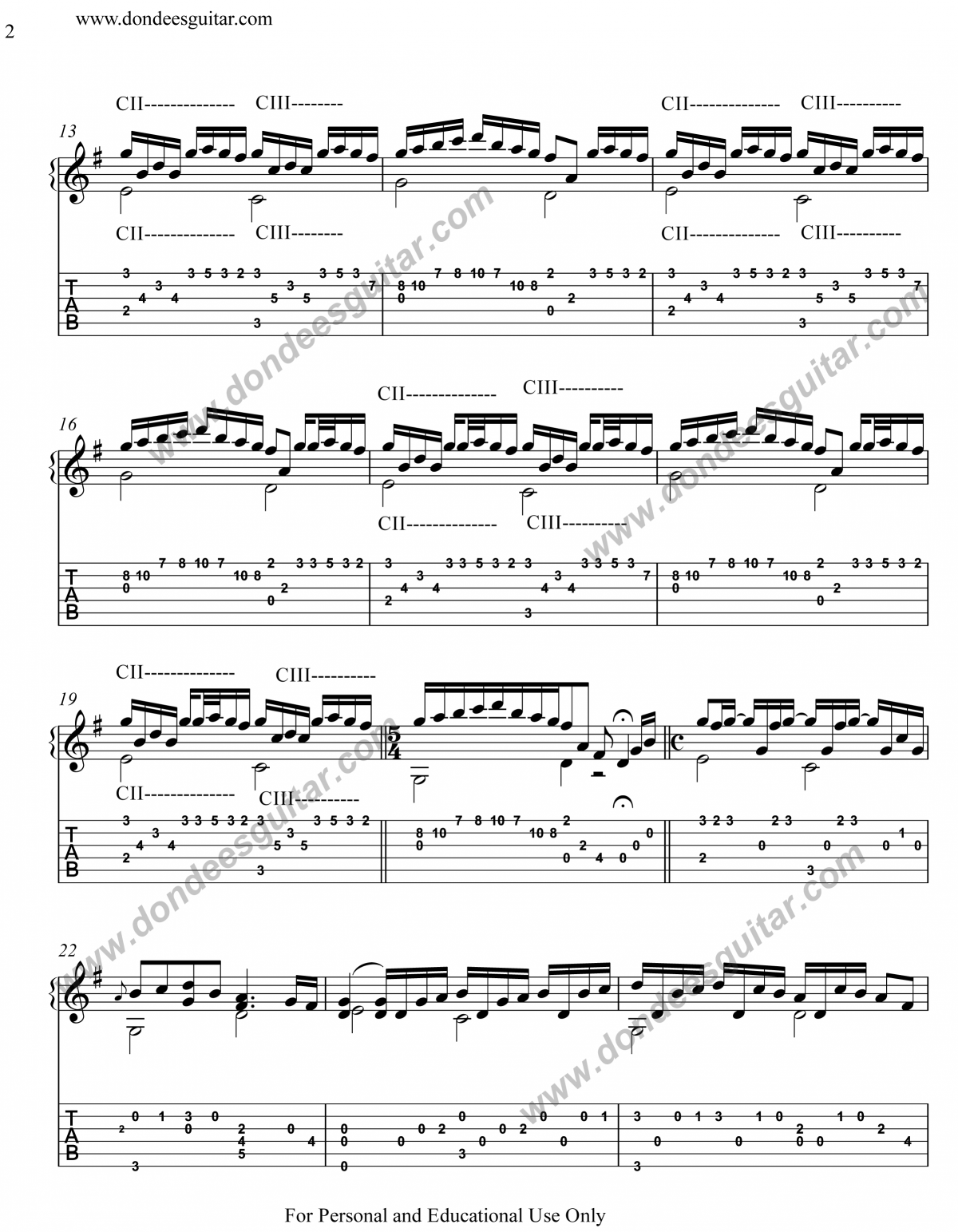 River Flows In You - Fingerstyle Guitar Tab - Dondee's Guitar