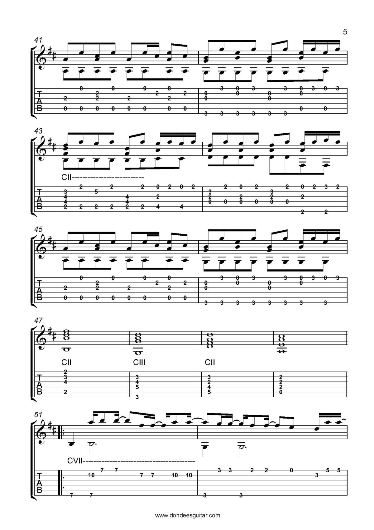 Oceans Fingerstyle Guitar Tabs - Hillsong UNITED | Dondee's Guitar