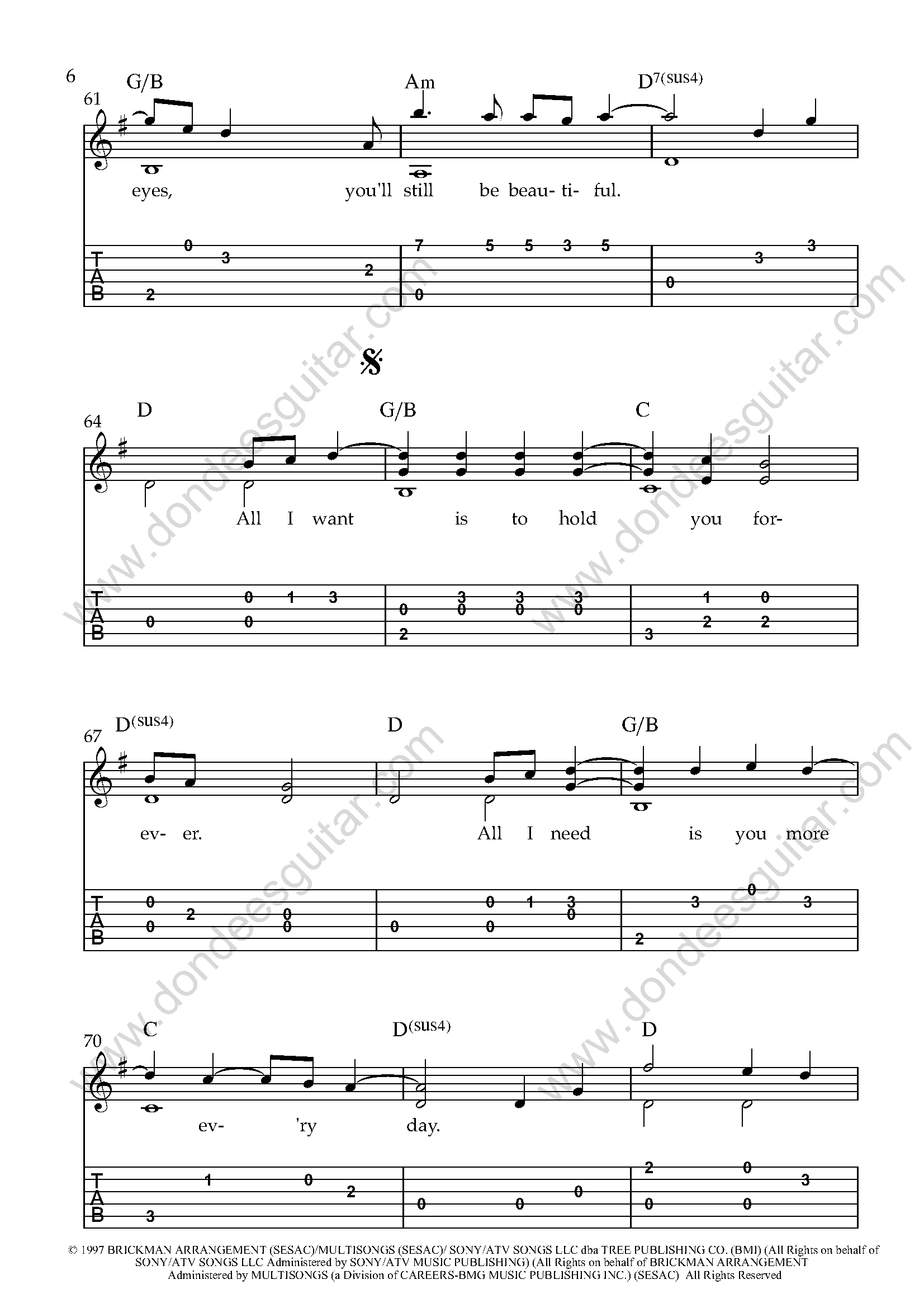 The Gift Fingerstyle Guitar Tabs